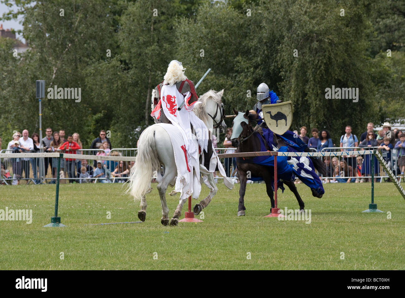black white knight joust medieval jousting horses Lambeth Country Show