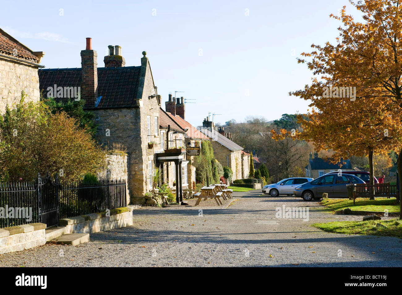 Coxwold village North York Moors Yorkshire FOR EDITORIAL USE ONLY Stock Photo