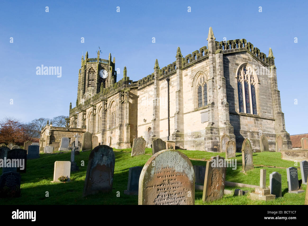 St Michael's Church Coxwold village North York Moors Yorkshire FOR EDITORIAL USE ONLY Stock Photo