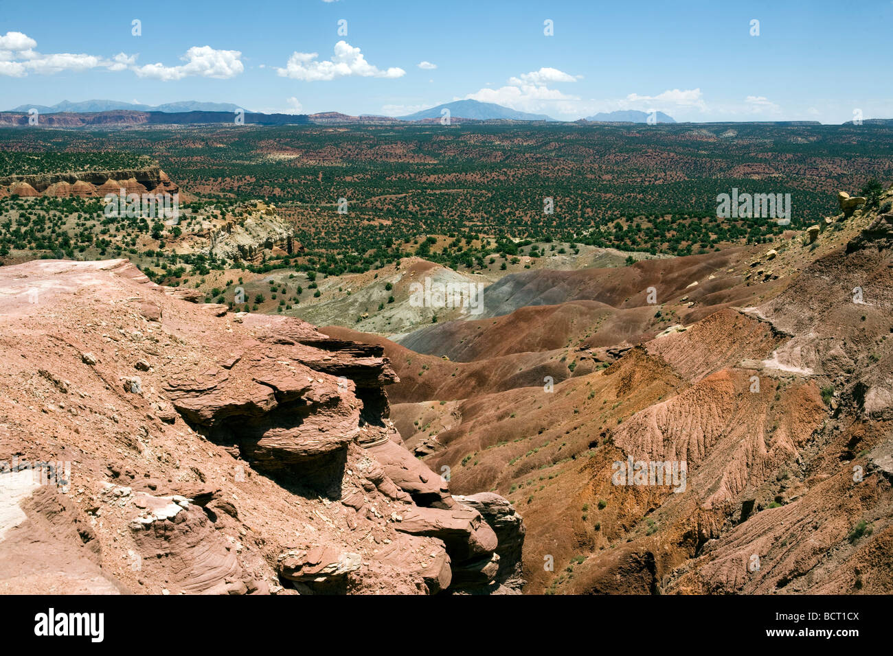 Elevated view of the Grand Staircase Escalante national Monument area north of the city of Escalante Utah Stock Photo