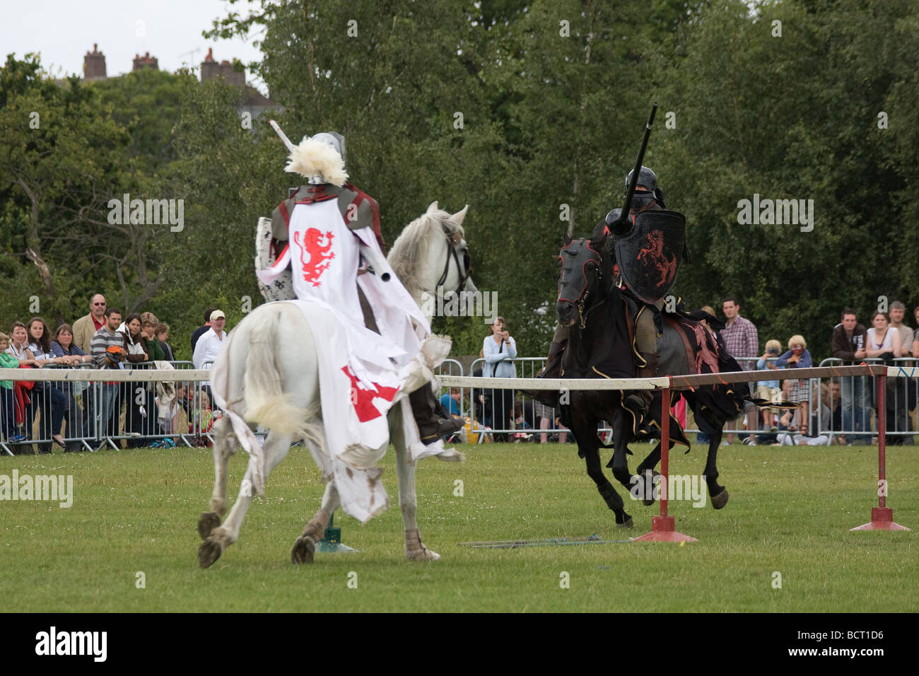white black knight joust medieval jousting sport Lambeth Country Show