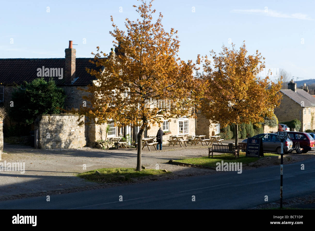 Coxwold village North York Moors Yorkshire FOR EDITORIAL USE ONLY Stock Photo