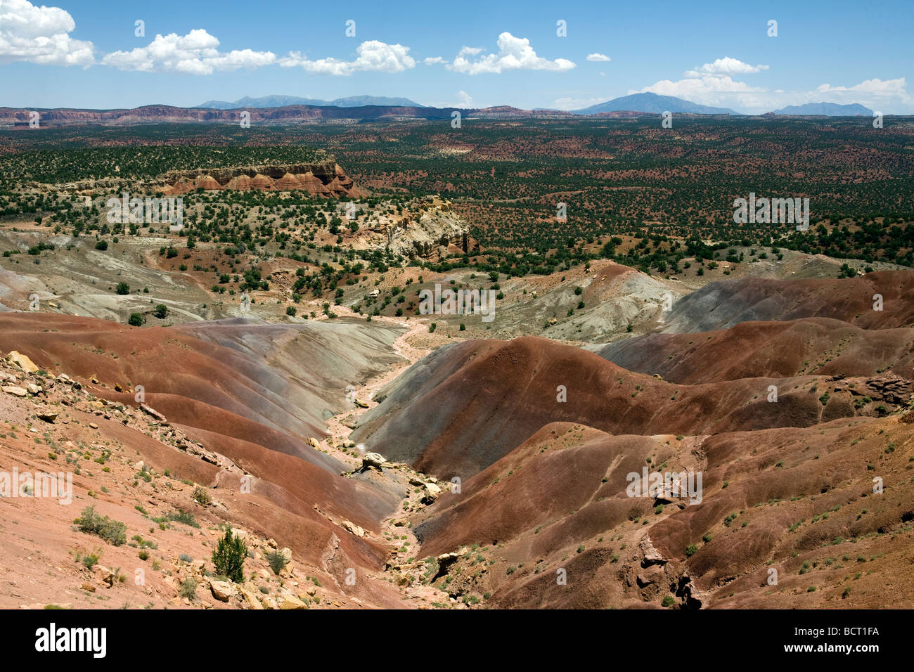 Elevated view of the Grand Staircase Escalante national Monument area north of the city of Escalante Utah Stock Photo