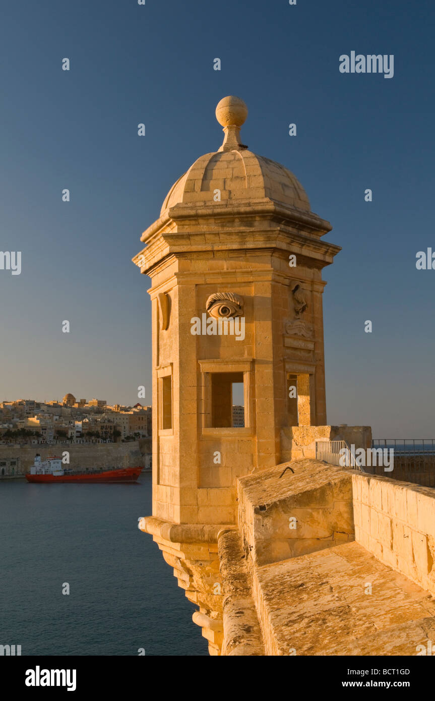 Sentry post Grand Harbour Valletta Malta Stock Photo