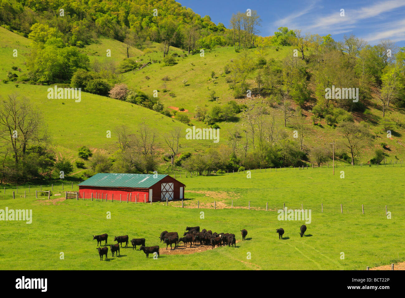 Farm in Western Highland County Virginia Stock Photo