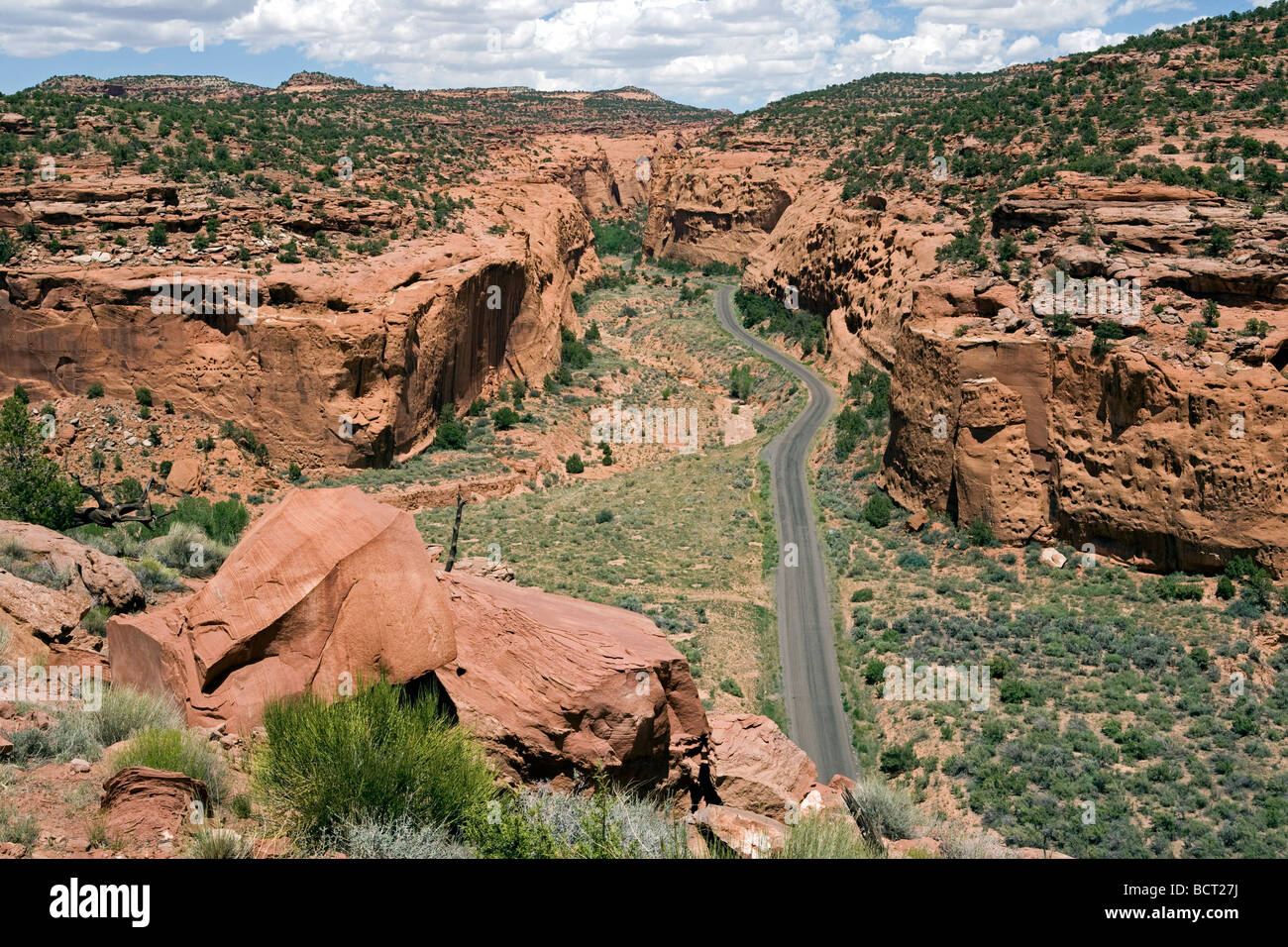 The Burr Trail, a scenic backcountry route going from the mountain town of Boulder to Capital Reef National Park, near Escalante Stock Photo