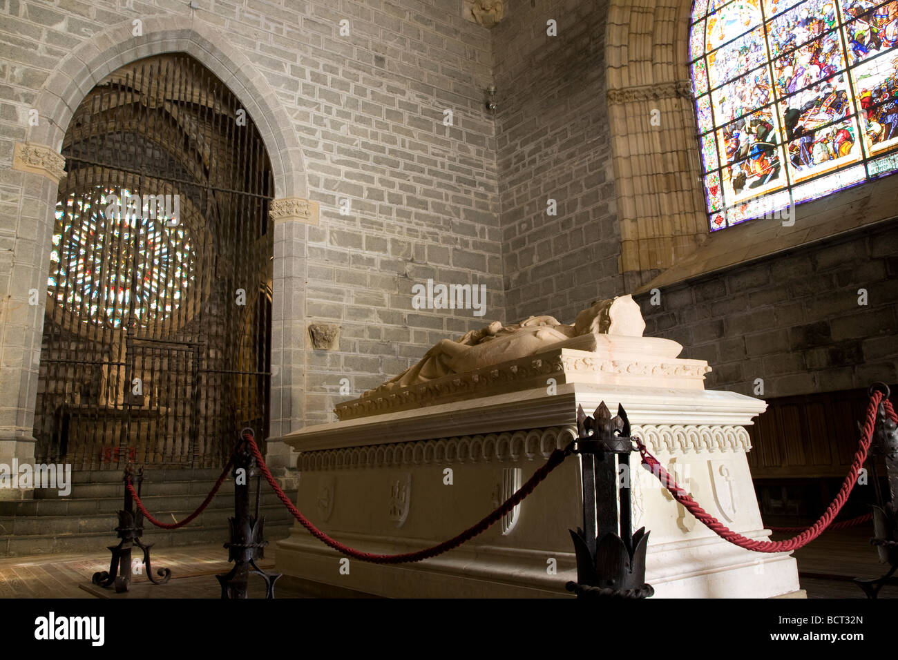 King Sancho VII Tomb Sala Capitular Real Colegiata de Santa Maria Church Roncesvalles Navarra Spain Stock Photo