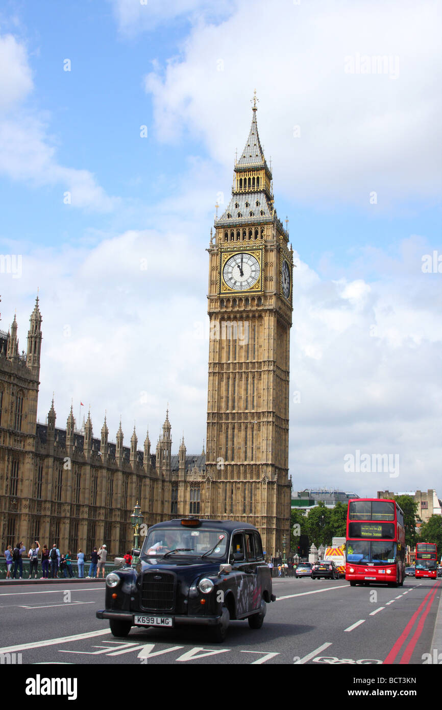 Big Ben and Westminster Bridge, London, England, U.K. Stock Photo