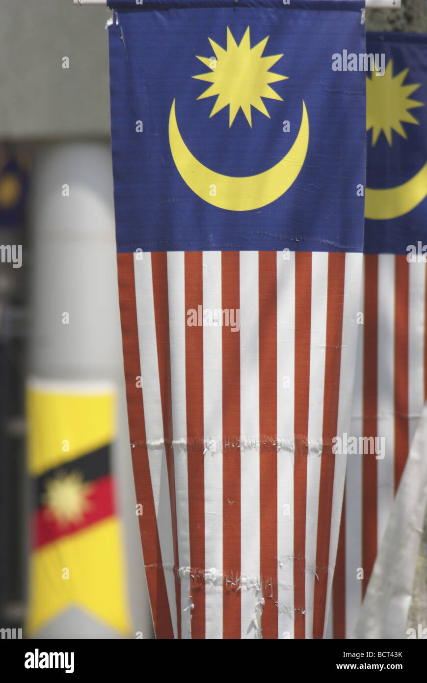 Flags of Sarawak and Malaysia Stock Photo