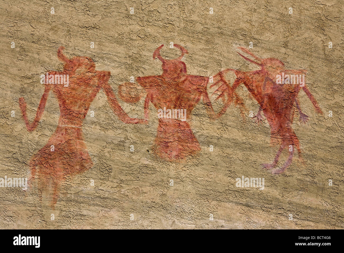 Replica of ancient Anasazi pictograph on a wall of an Anasazi museum in Grand Staircase Escalante National Monument Stock Photo