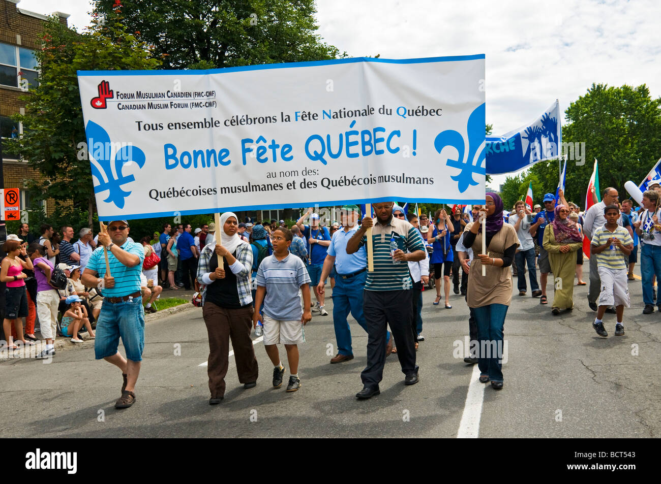 Muslim community celebrating the Saint jean Baptiste day in Montreal Canada Stock Photo