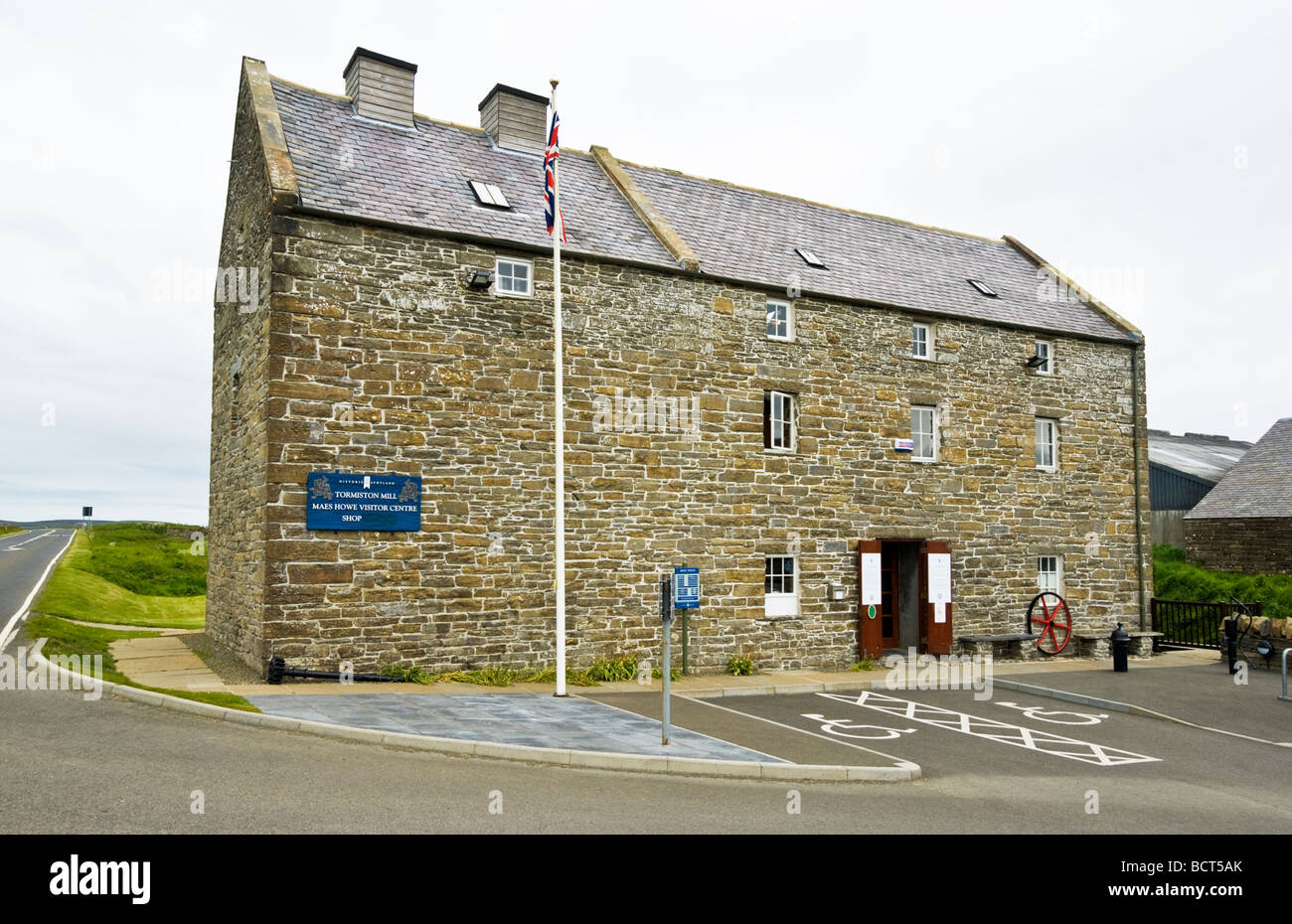 Maes Howe Visitor Centre in Tormiston Mill on Orkney Mainland in Scotland Stock Photo