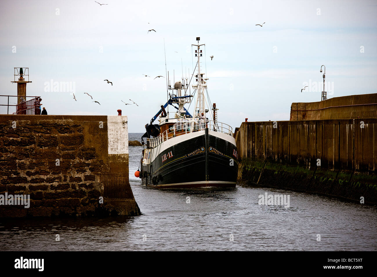 Fishing boat coming home to Eyemouth.Berwickshire.Scotland Stock Photo Alamy