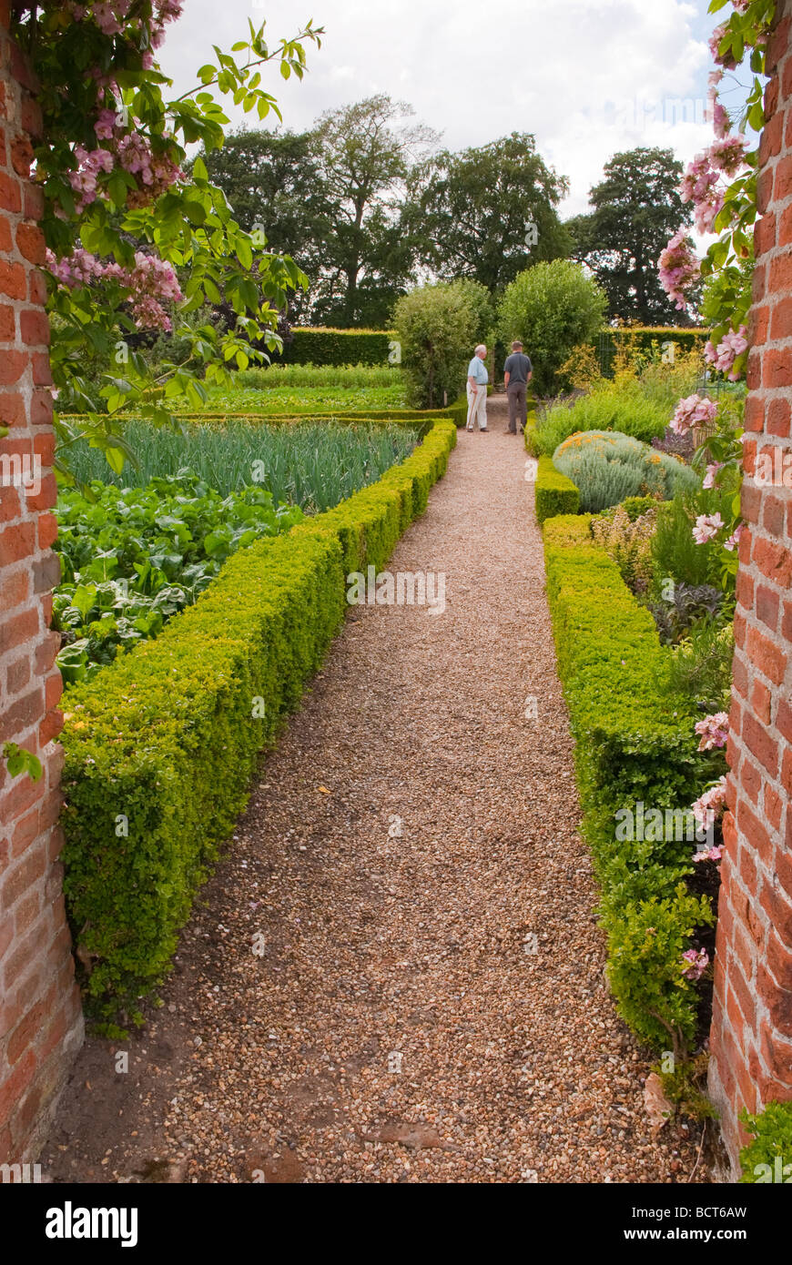 A walled vegetable garden at Redisham Hall in Suffolk Uk Stock Photo