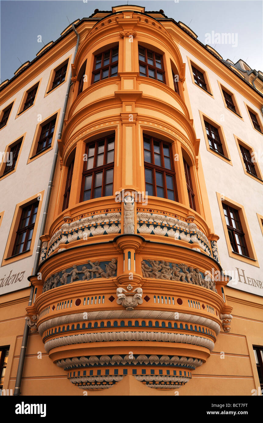 Decorative alcove of an old house on the Neumarkt square, Dresden, Saxony, Germany, Europe Stock Photo