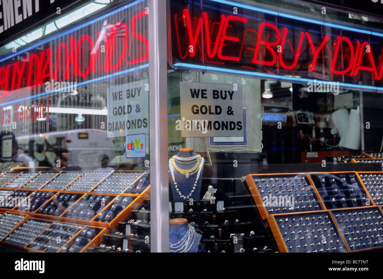 Jewelry store window diamond district hires stock photography and