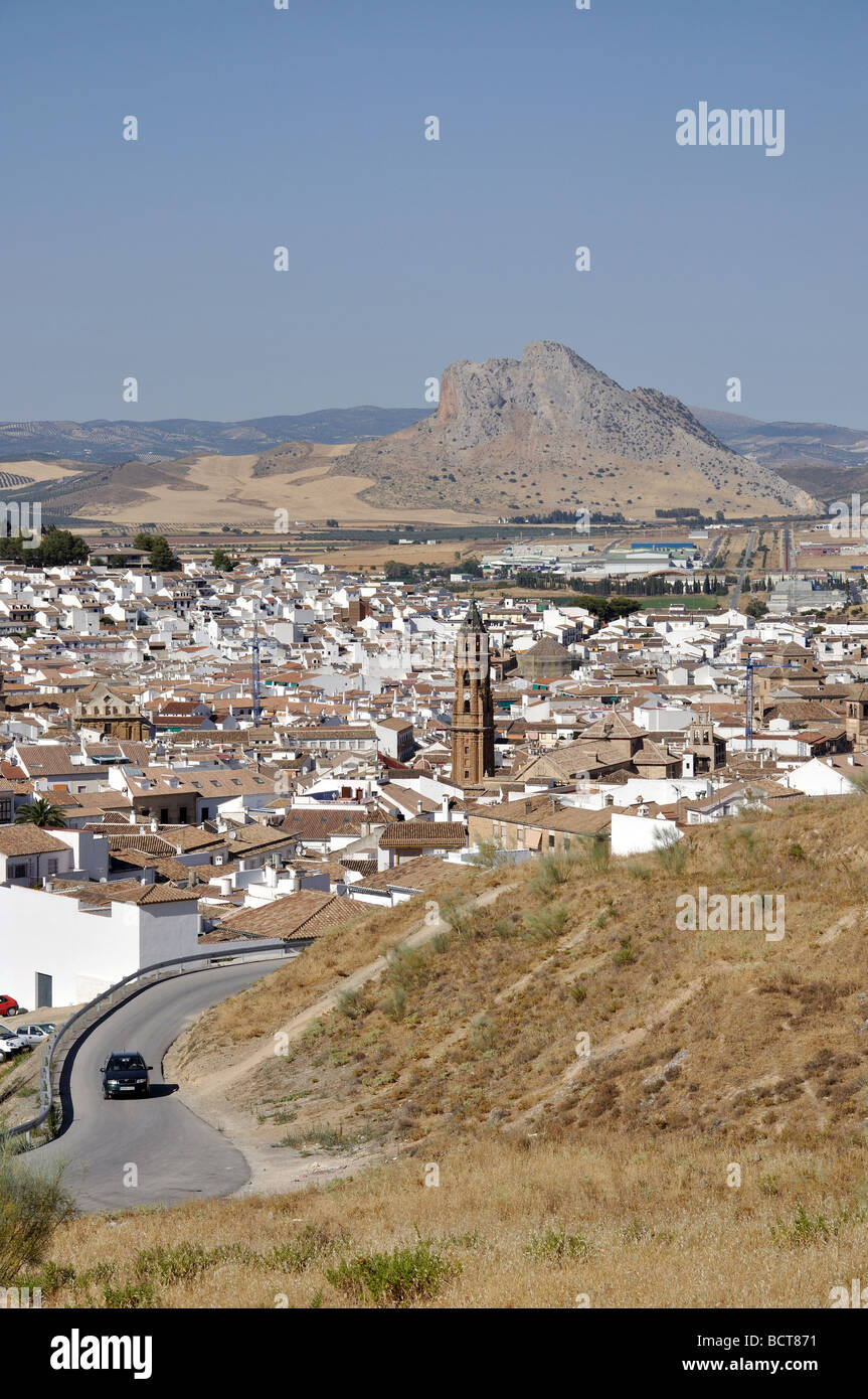 View over city, Antequera, Malaga Province, Andalusia, Spain Stock Photo