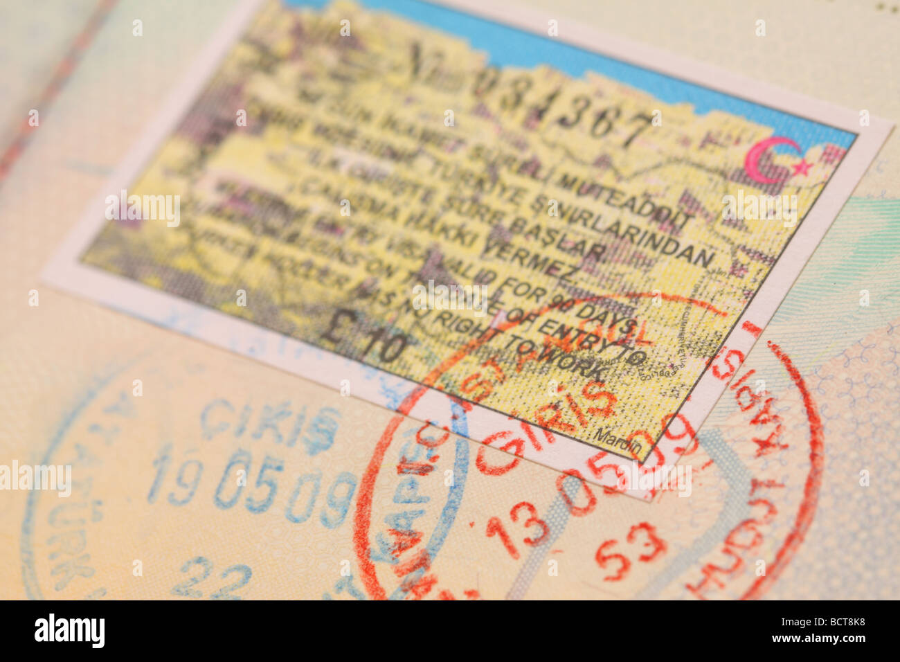 Turkey Turkish tourism tourist travel visa entry stamp in passport May