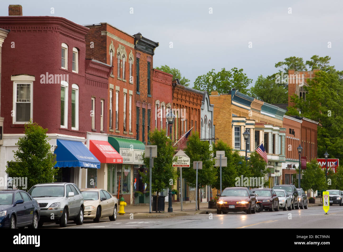 Business district of Westfield New York State home of Welch s Grape
