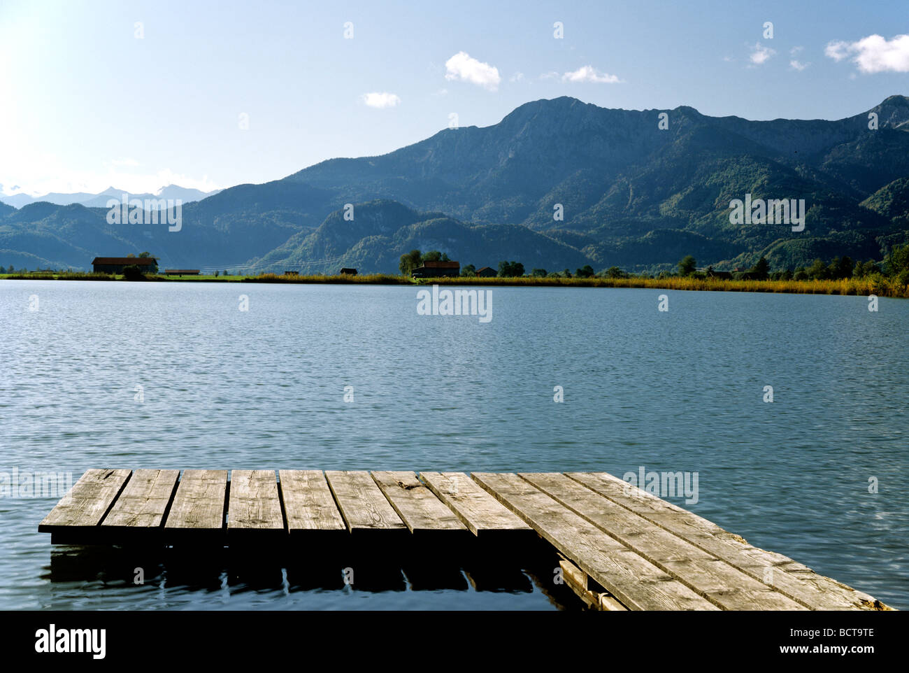 Eichsee lake, Loisach-Kochelseemooren moors, Grossweil, Schlehdorf, Upper Bavaria, Bavaria, Germany, Europe Stock Photo