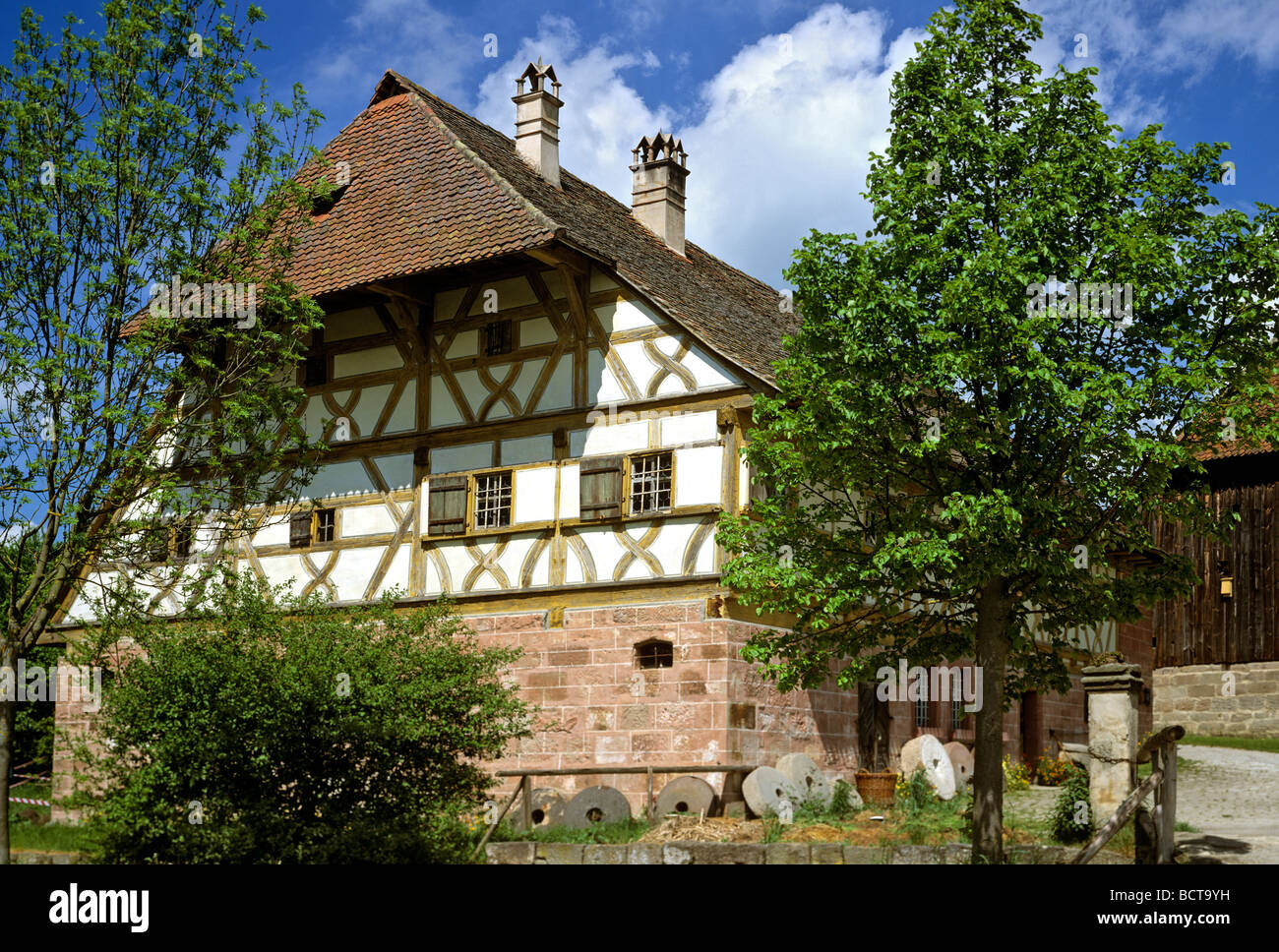 Old Franconian mill house, Fraenkisches Freilandmuseum outdoor museum Bad Windheim, Middle Franconia, Bavaria, Germany, Europe Stock Photo