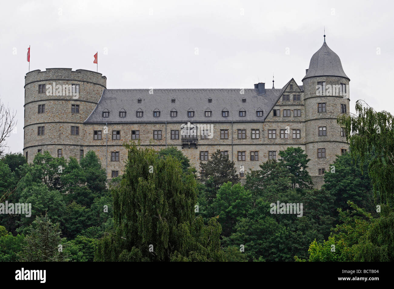 Overview, Wewelsburg, triangular castle, former Nazi cult and terror center of the SS, today historical museum, hostel, Bueren, Stock Photo