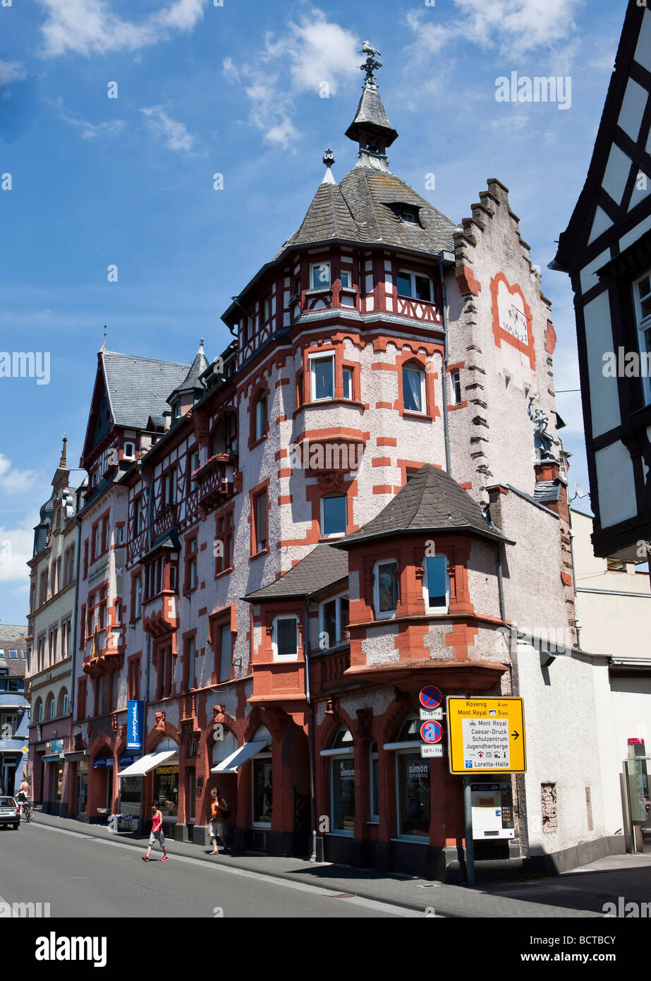 The historic centre of the Traben quarter, Traben-Trarbach, Mosel, district Bernkastel-Wittlich, Rhineland-Palatinate, Germany, Stock Photo