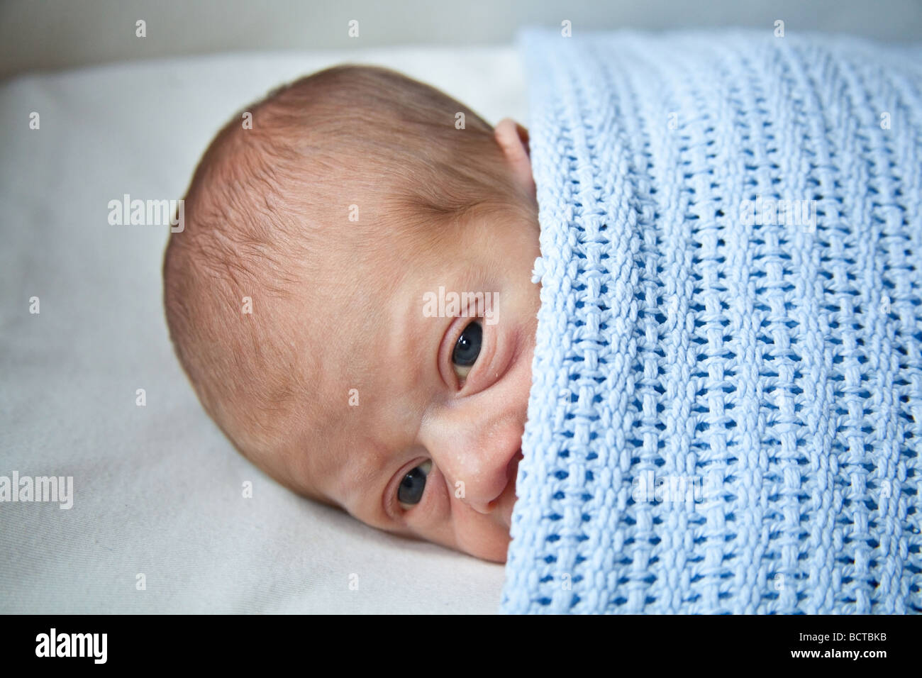 Newborn baby boy in his cot, London, England Stock Photo Alamy