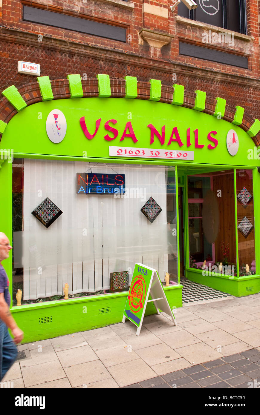 VSA Nails nail art design salon in Norwich Norfolk Uk Stock Photo
