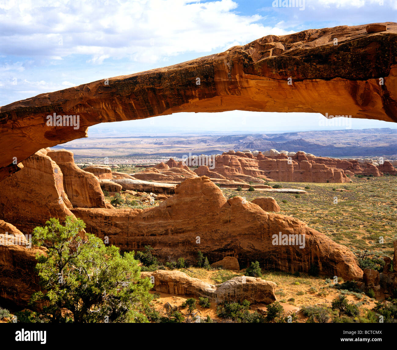 Landscape Arch, rock arch, Arches National Park, Utah, USA Stock Photo
