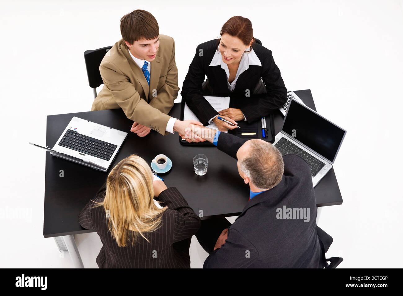 Aerial shot business meeting hi-res stock photography and images - Alamy