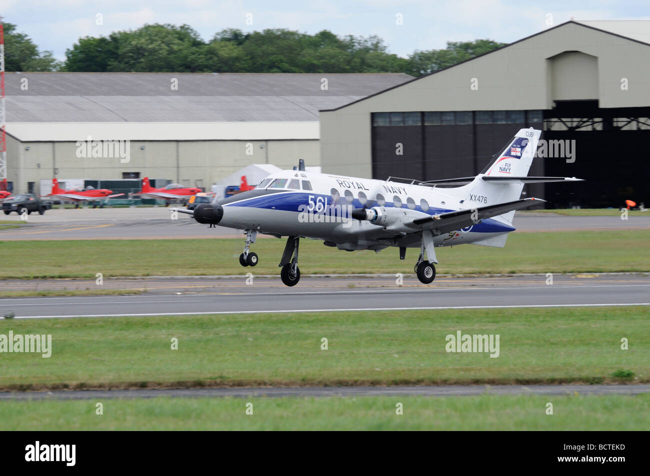 British Royal Navy Jetstream T.2 XX476 of 750 Squadron takes off at the 2009 Royal International Air Tattoo at RAF Fairford Stock Photo