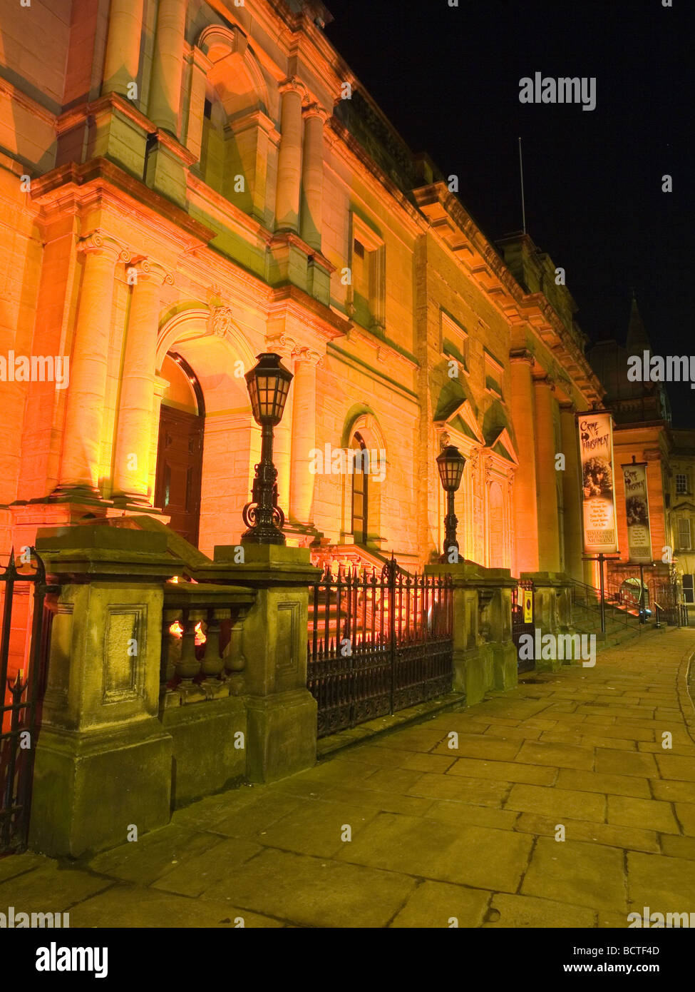 The Galleries of Justice lit up at night, Nottingham City Centre Nottinghamshire England UK Stock Photo