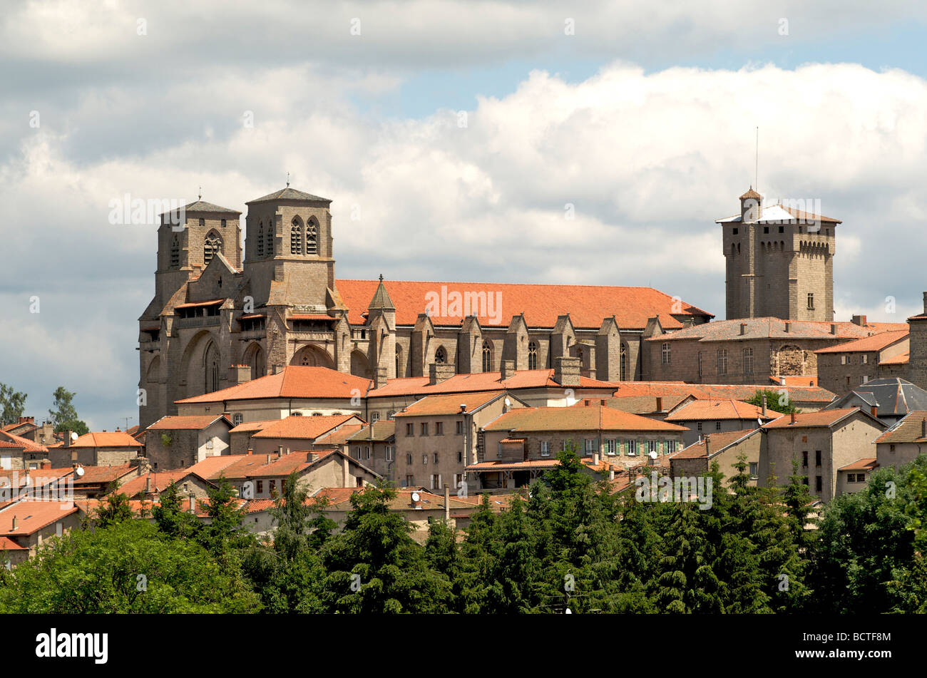 Abbey of La Chaise Dieu and its village, Haute Loire, Auvergne, France