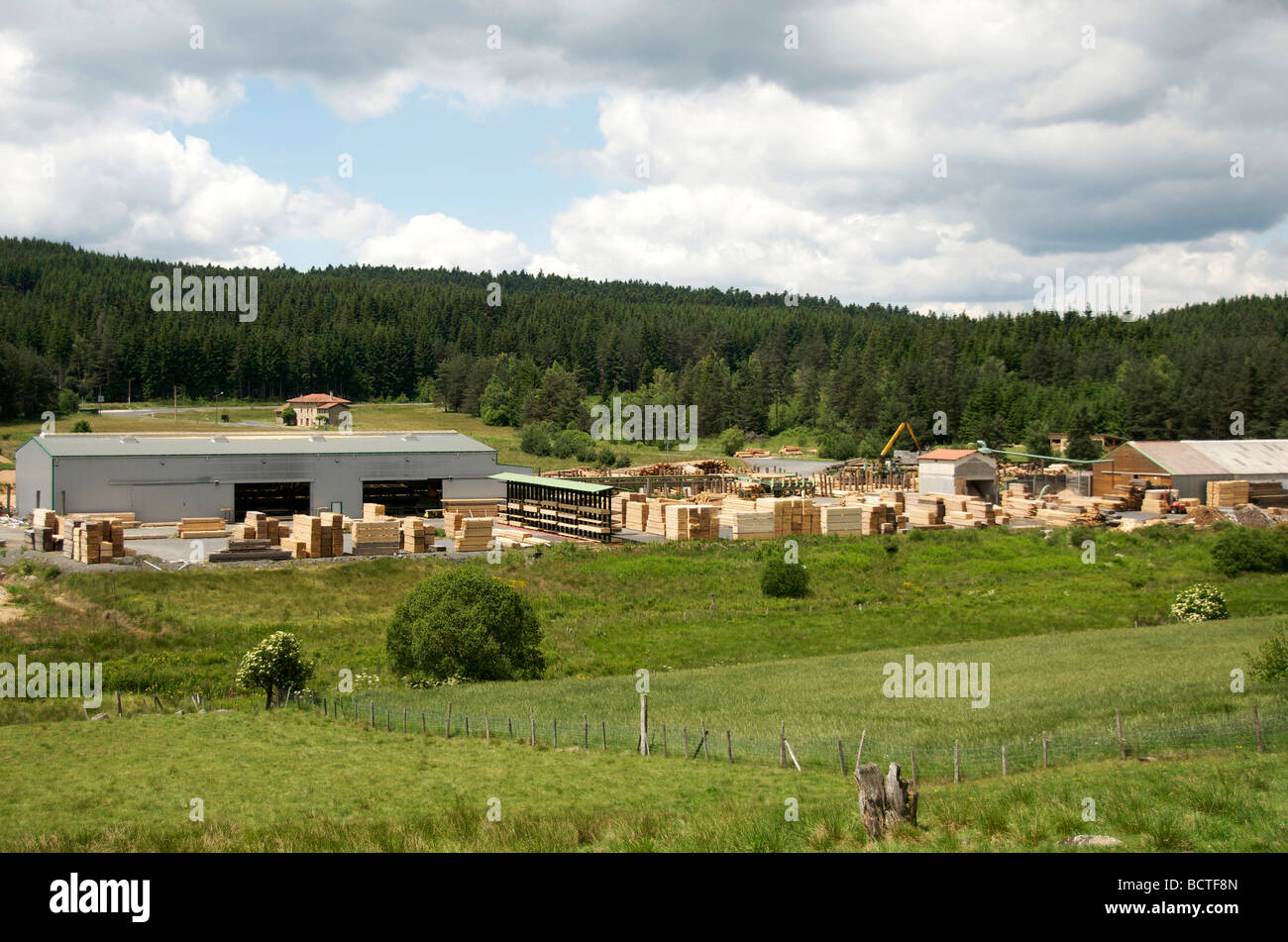 Traditional sawmill in the countryside in Auvergne. France Stock Photo