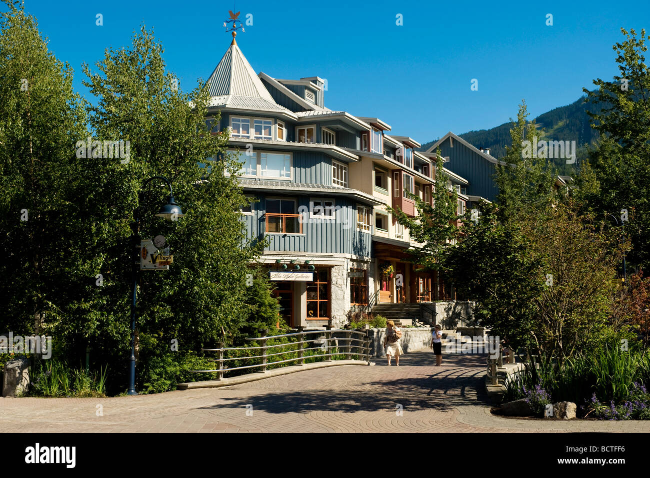 Whistler village in summer. Whistler BC, Canada Stock Photo
