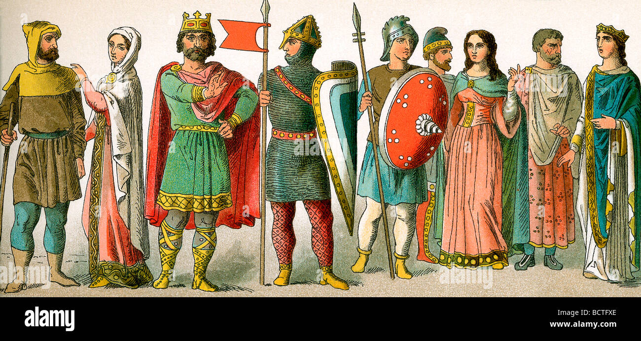 The French garb depicted in this illustration dates to around A D 900 The French garb depicted in this illustration dates to around A D 900
