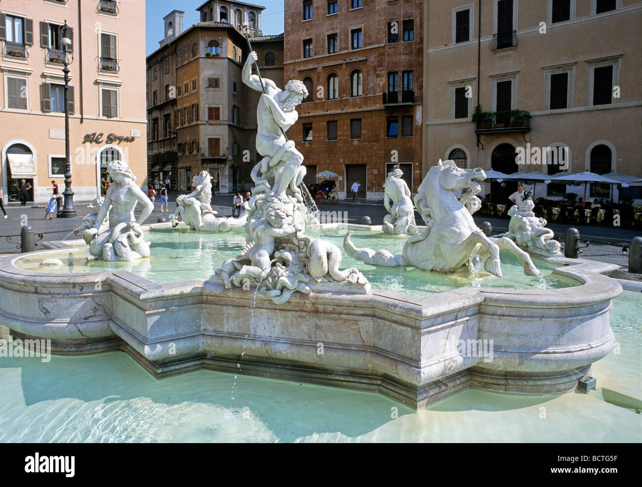 Fountain of Neptune, Piazza Navona, Rome, Latium, Italy, Europe Stock Photo