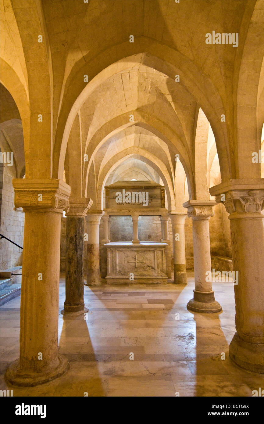 Crypt in the Romanesque Cathedral Osimo Ancona Italy Stock Photo