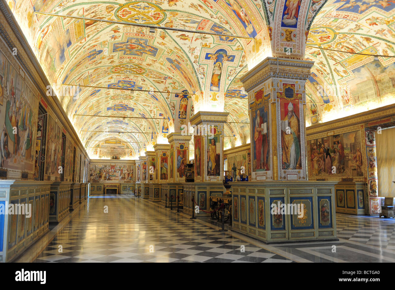 Europe vatican city Vatican Museum interior of the Vatican Library Stock Photo