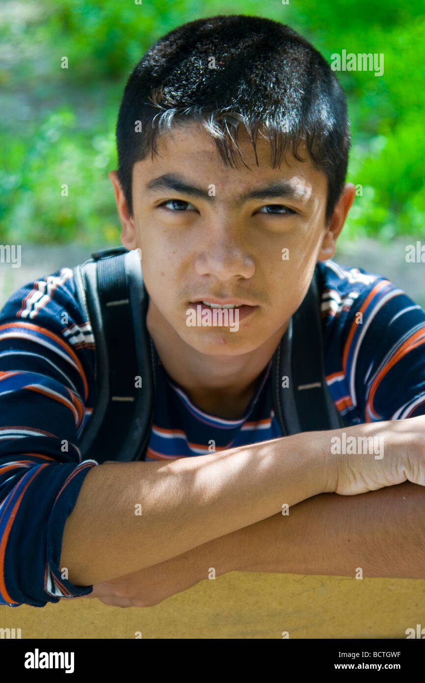 Teenage Uzbek Boy in Bukhara Uzbekistan Stock Photo - Alamy
