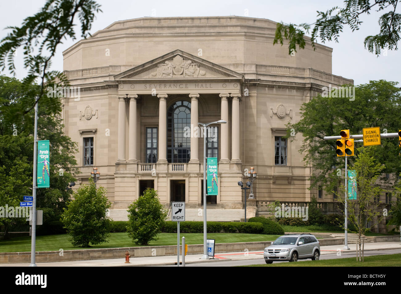 Severance Hall at University Circle is home to renowned Cleveland Orchestra in Cleveland Ohio Stock Photo
