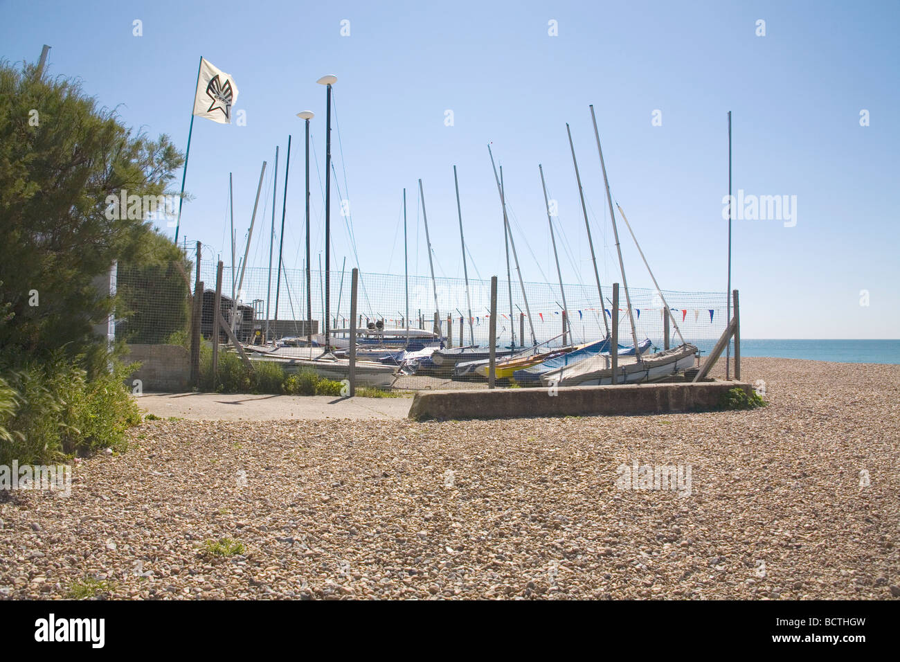 Angmering beach and sailing club West Sussex Stock Photo Alamy