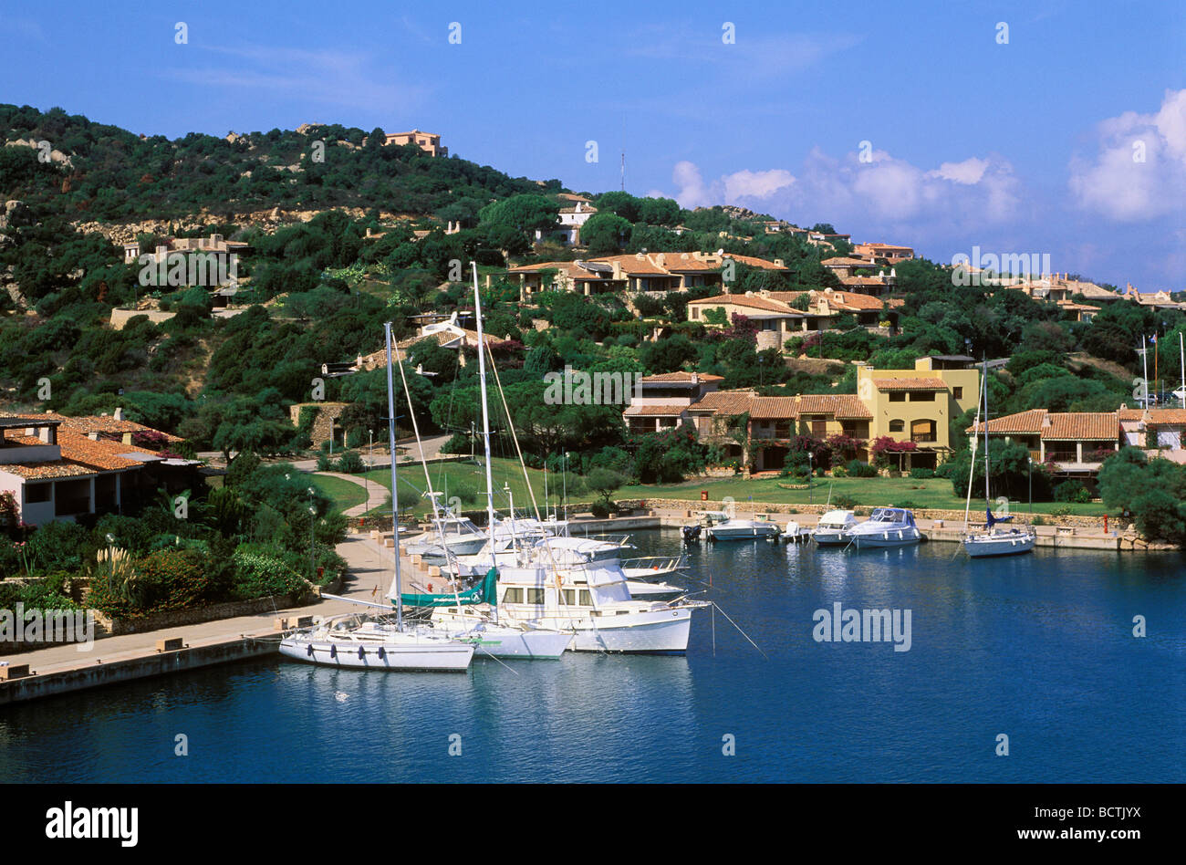 Yachts in the port of Porto Cervo, Costa Smeralda, Sardinia, Italy, Europe Stock Photo