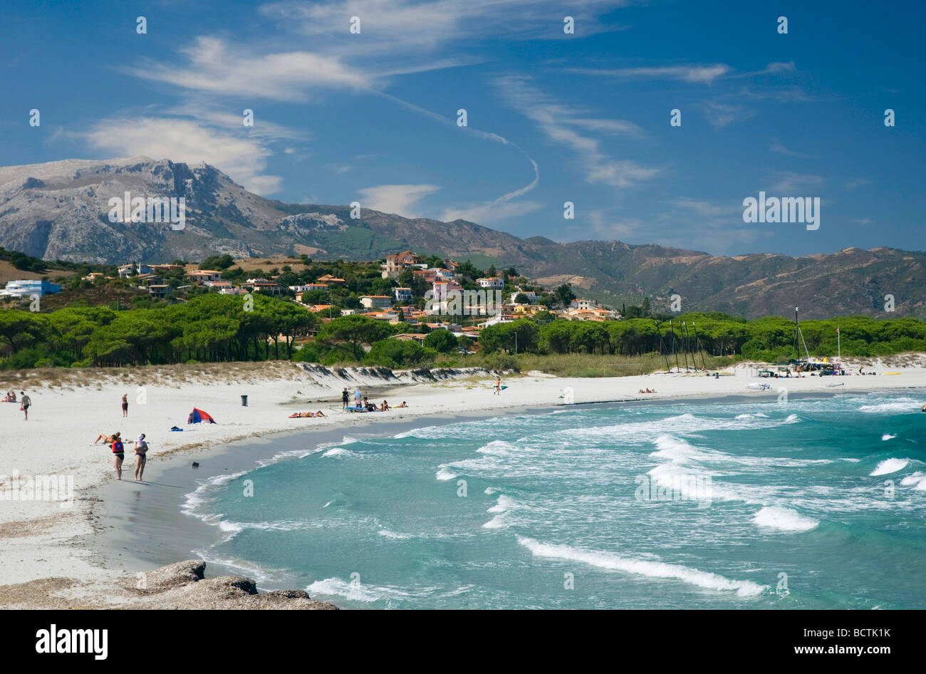 Sandy beach, bay, coast, Santa Lucia, Sardinia, Italy, Europe Stock Photo