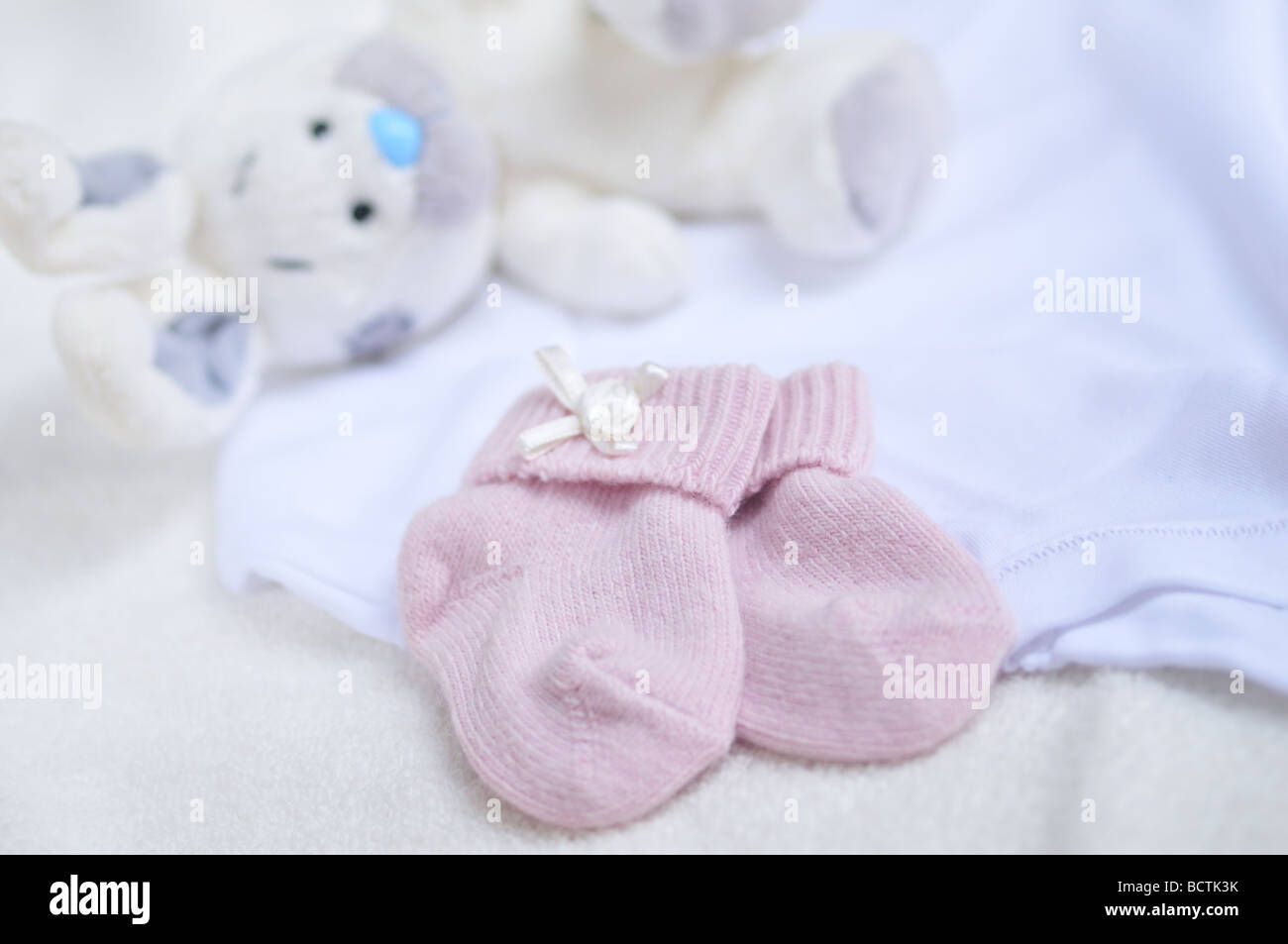 Pink baby girl socks Stock Photo Alamy