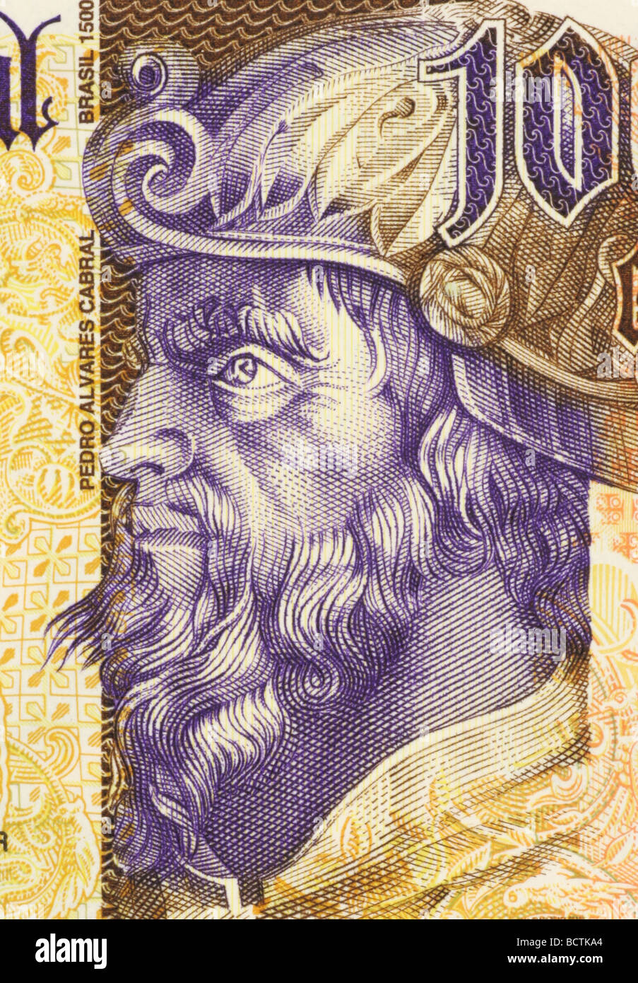 Pedro Alvares Cabral on 1000 Escudos 2000 Banknote from Portugal Stock Photo