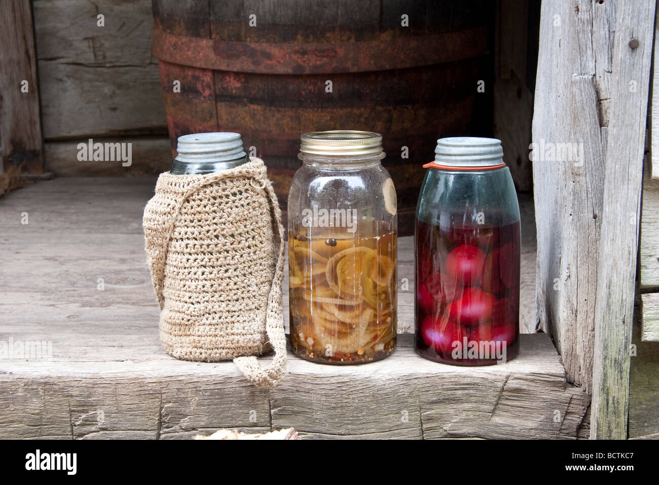 Glass jars used for canning foods Stock Photo Alamy