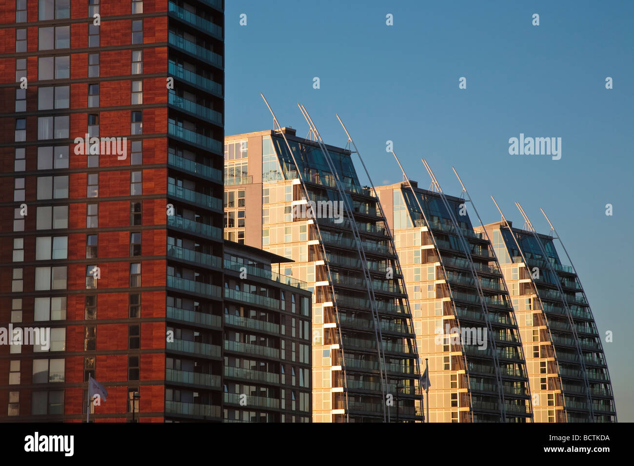 NV residential buildings Salford Quays Manchester England UK Stock