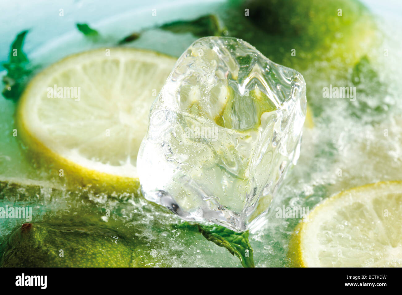 Frozen lemon slices, lime slices and ice cubes Stock Photo Alamy